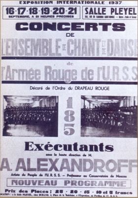 Red Banner Song Ensemble.  Playbill Paris, 1937. (  .  , 1937.) (Belyaev)