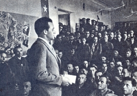 Sergey Yakovlevich Lemeshev. At the recruiting station. 1941 Photo. (  .   . 1941 . .) (Belyaev)