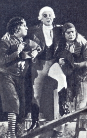 Sergey Yakovlevich Lemeshev - Fra-Diavolo, I.M. Mikhailov - Giacomo, Yu.M. Owl - Beppo, opera "Fra-Devil", comp. D. Auber. 1955 Photo. (   - -, ..  - , ..  - ,  "-", . . . 1955 . .) (Belyaev)