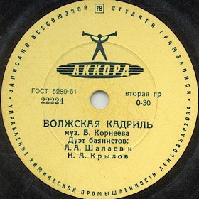 Volga quadrille ( ), dance (Zonofon)