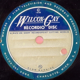 Wilcox-Gay Recordio Disc (   ) (Wilcox-Gay Recordio Disc (reverse side, unused)) (mgj)
