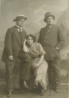 From L to R: Vladimir D. Reznikov, N.S.Tchernobayeva, Ioakhim V. Tartakov; Kislovodsk, 1912 (C :   , . C. ,   ; , 1912) (horseman)