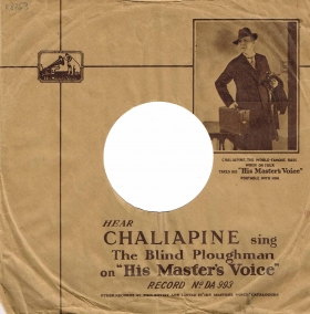 HMV paper sleeve advertising Chaliapine (     HMV) (Lotz)