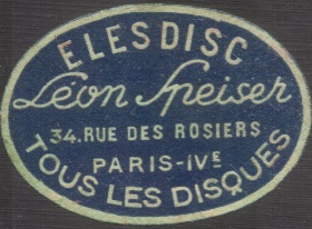 Leon Speiser (advertising sticker) (mgj)