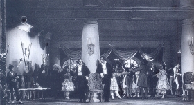 Сцена из оперы "Евгений Онегин", муз. П.И. Чайковского. 1933 г. Большой театр. Фотография. (Belyaev)