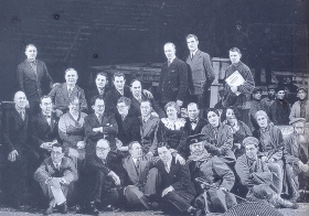 Alexander Shamilievich Melik-Pashayev and Dmitry Dmitrievich Shostakovich with the opera "Lady Macbeth of Mtsensk". 1935. The Bolshoi Theater. The photo. (  -        "   ". 1935 .  . .) (Belyaev)