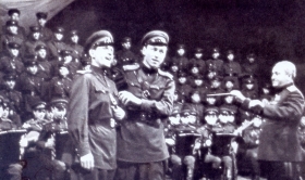 Nikolai Efremovich Ustinov and Viktor Ivanovich Nikitin.  1945. (Николай Ефремович Устинов и Виктор Иванович Никитин. 1945.) (Belyaev)