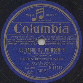 The Rite of Spring, X. Fin- "Sacred Dance" 2 Part (  ,X.  - "  " 2 ), symphony piece (Balet [ru] [fr]Le Sacre du printemps) (Zonofon)