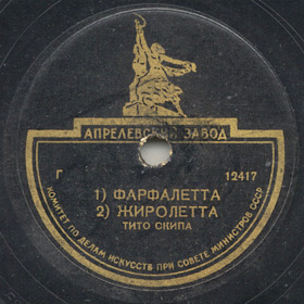 a)La Farfalletta(The butterfly) b)La Giroletta, neapolitan song (Zonofon)