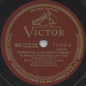 Symphony No.6, in B minor ("Pathetique") 1 part, Adagio. Allegro non troppo - the beginning ( 6 ,  , "", 1 . Adagio. Allegro non troppo - ), symphony piece (Symphony Sixth "Pathetique") (Zonofon)