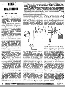 Журнал "Радио" №6, 1965 год, стр. 36, А. Аршинов "Гибкие пластинки " (Andy60)