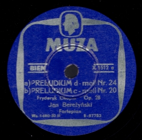 Prelude in D minor No. 24 and in C minor No. 20 op. 28 (Preludium d-moll nr 24 i c-moll nr 20 op. 28), solo piece (Jurek)