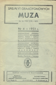 Muza - Katalog  4- 1951. (Muza - Katalog  4-1951 r.) (Jurek)