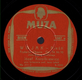 The warrior Op 74 No 10 (Wojak Op.74 Nr.10), song (Jurek)