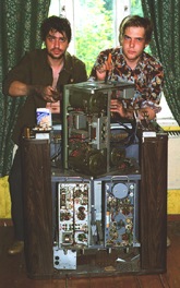 Adjusting of tape-tracking mechanism of the MEZ-28 tape recorder.